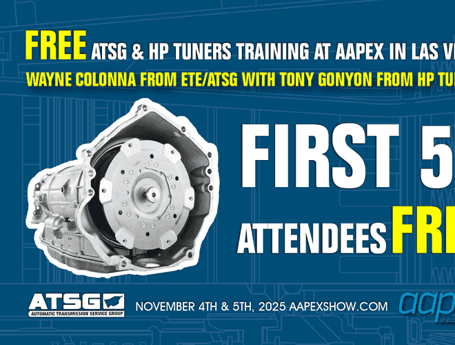 FREE ATSG & HP Tuners Training at AAPEX 2025 in Vegas on Nov. 4 & 5!